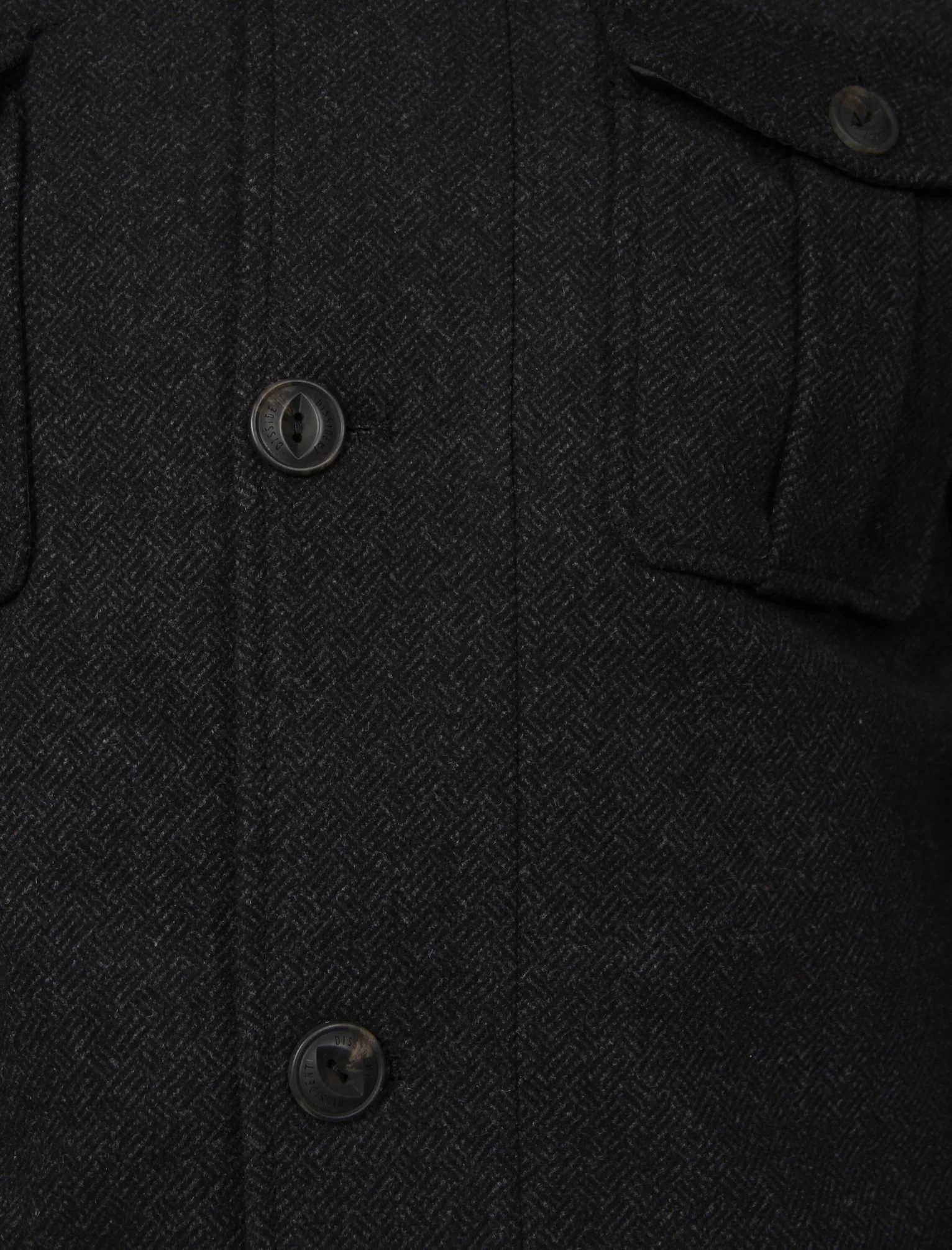 Addiego Wool Blend Herringbone Coat with Quilted Lining In Grey - Dissident - Image 4