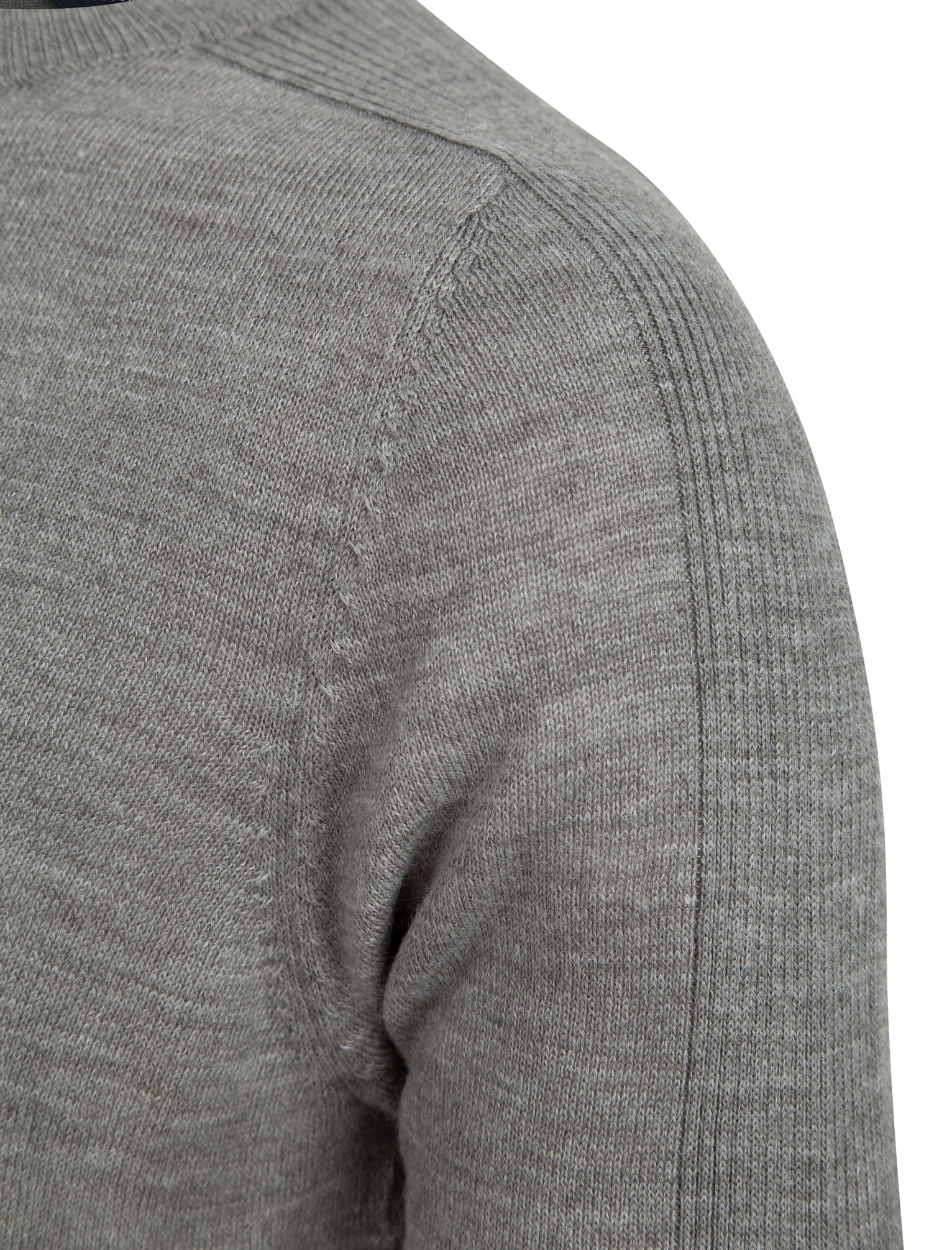 Striker Crew Neck Knitted Jumper in Mid Grey Marl - Kensington Eastside - Image 7