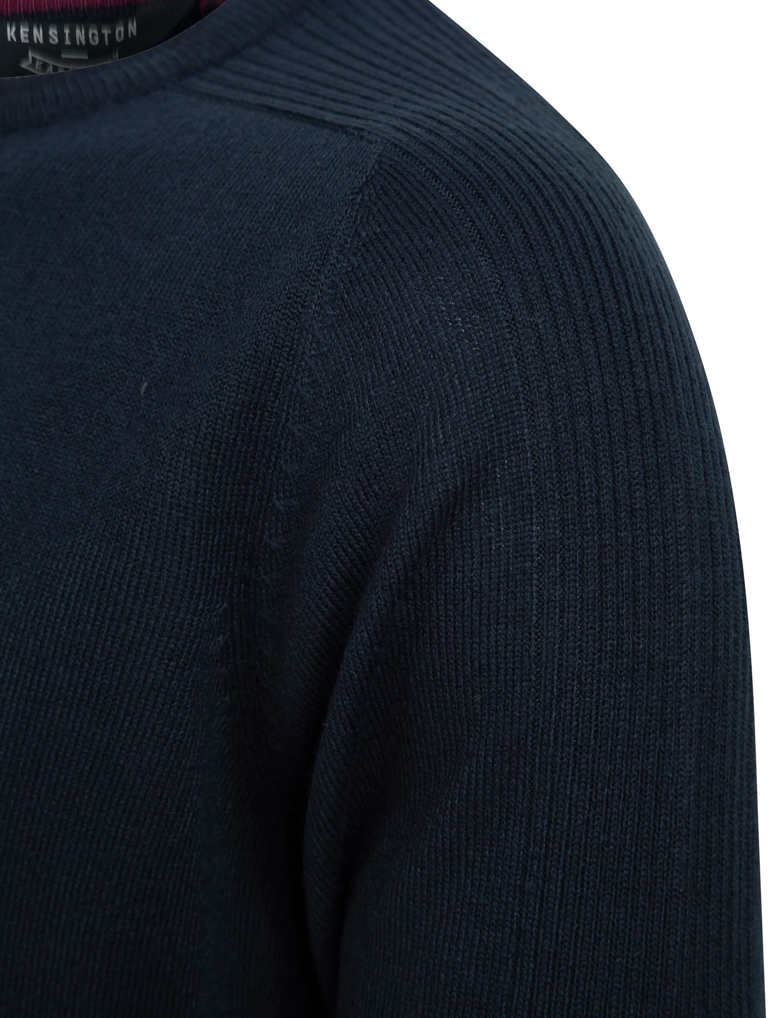 Striker Crew Neck Knitted Jumper in Sky Captain Navy - Kensington Eastside - Image 7